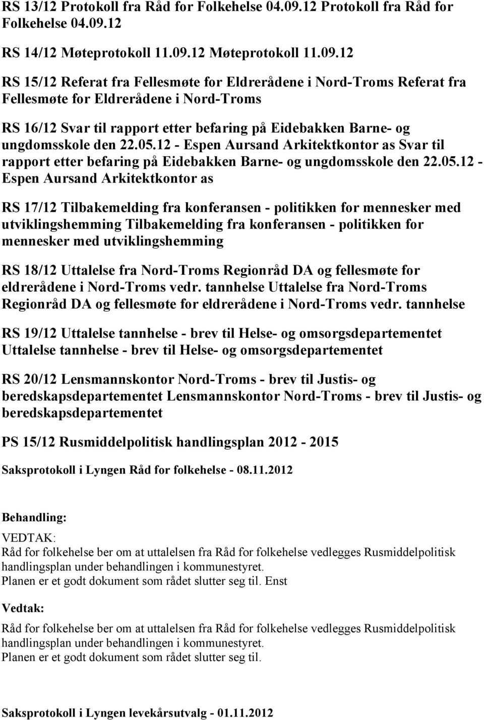 12 RS 14/12 Møteprotokoll 11.09.