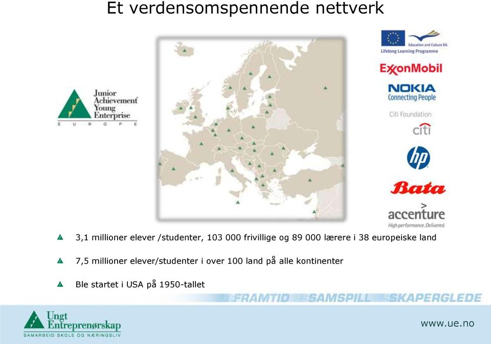 europeiske land 7,5 millioner elever/studenter i over 100