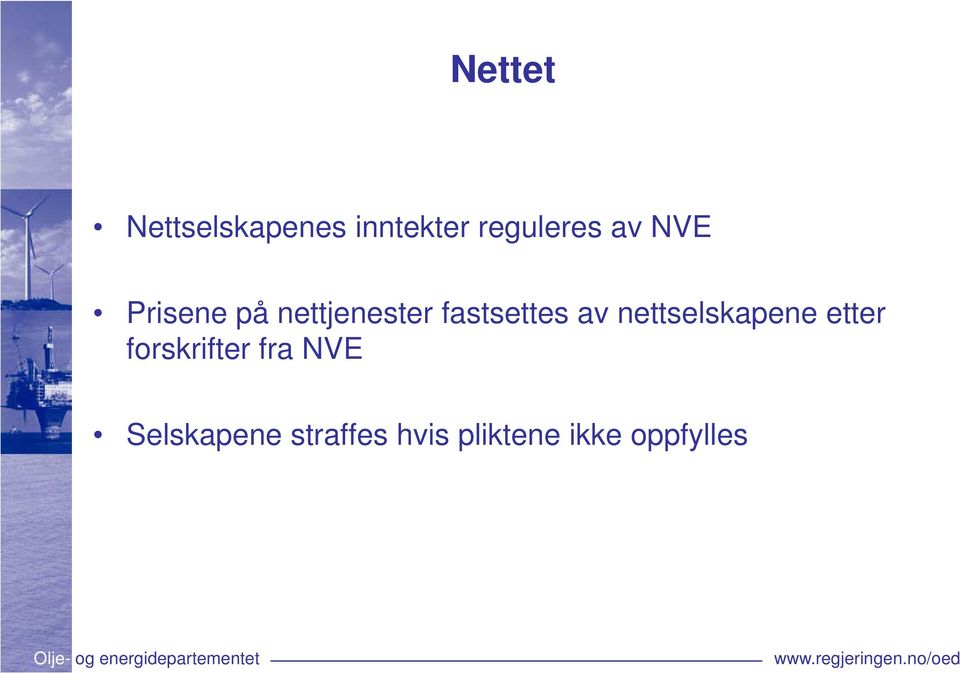 nettselskapene etter forskrifter fra NVE