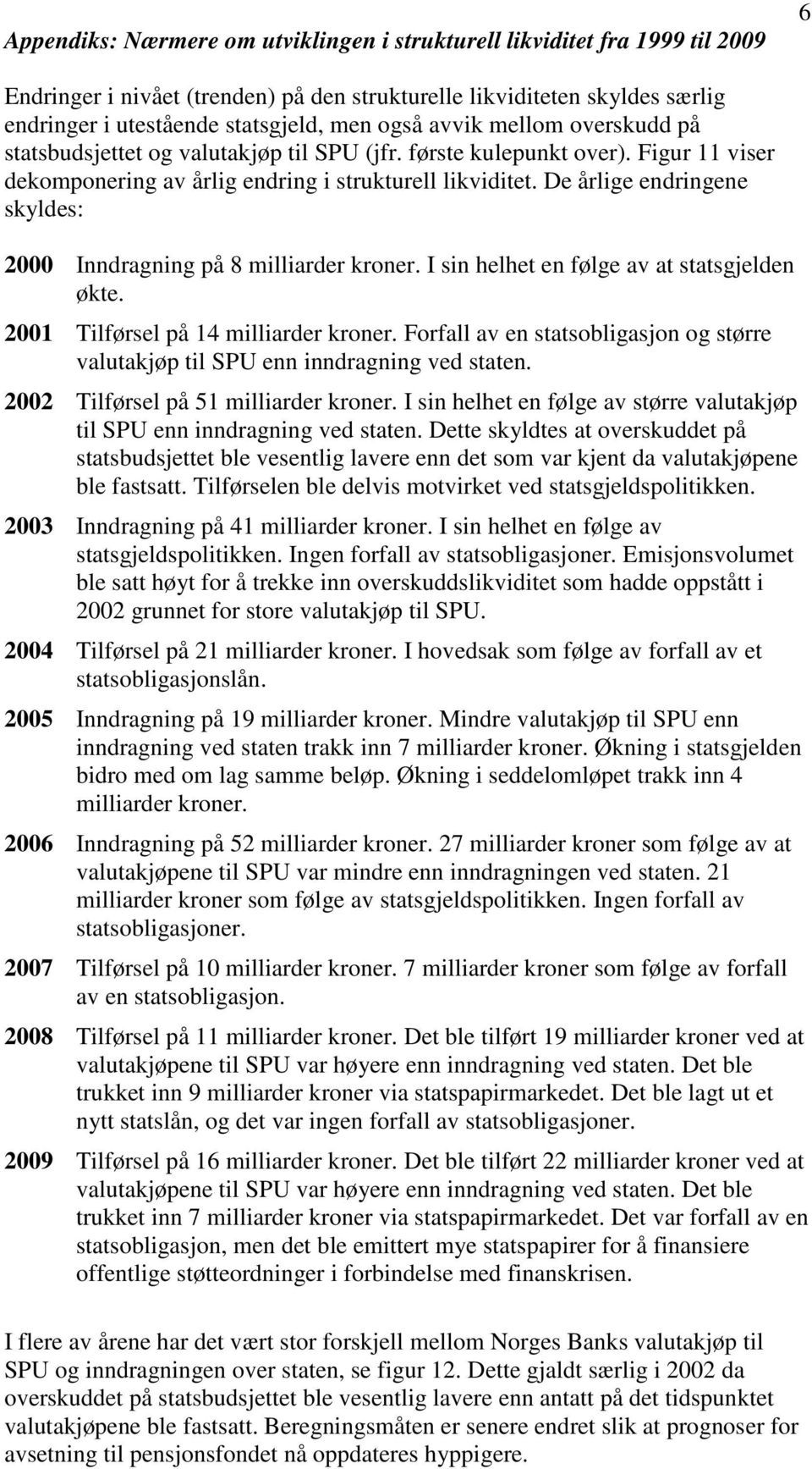 De årlige endringene skyldes: 2 Inndragning på 8 milliarder kroner. I sin helhet en følge av at statsgjelden økte. 21 Tilførsel på 14 milliarder kroner.