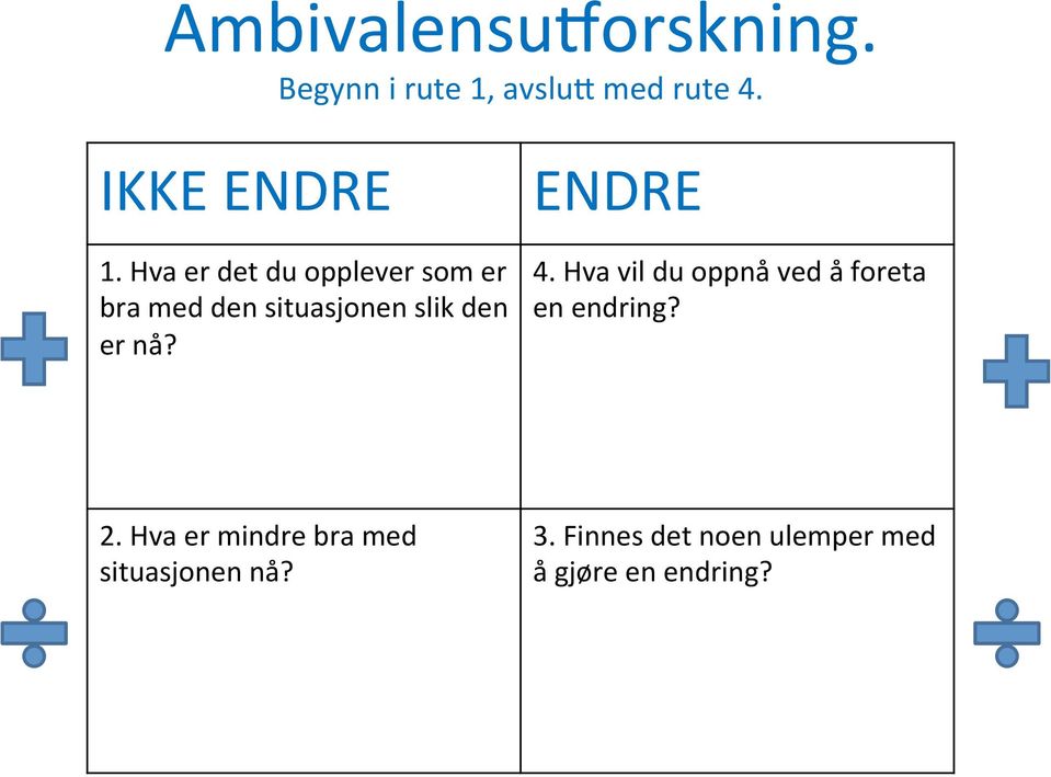 ENDRE 4. Hva vil du oppnå ved å foreta en endring? 2.