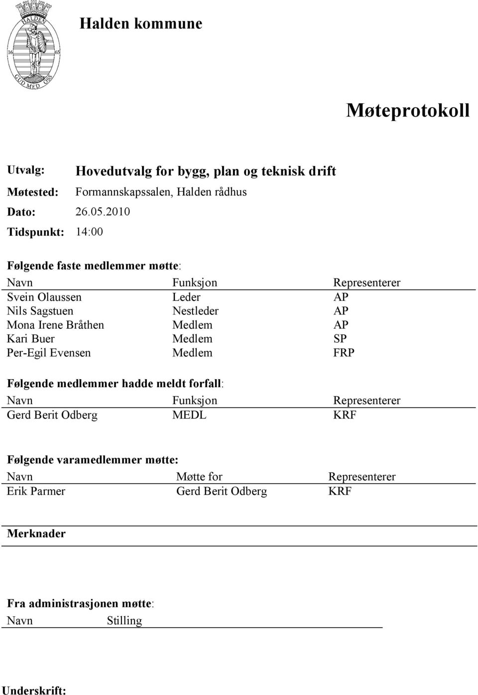 Representerer Svein Olaussen Leder AP Nils Sagstuen Nestleder AP Mona Irene Bråthen Medlem AP Kari Buer Medlem SP Per-Egil Evensen Medlem FRP