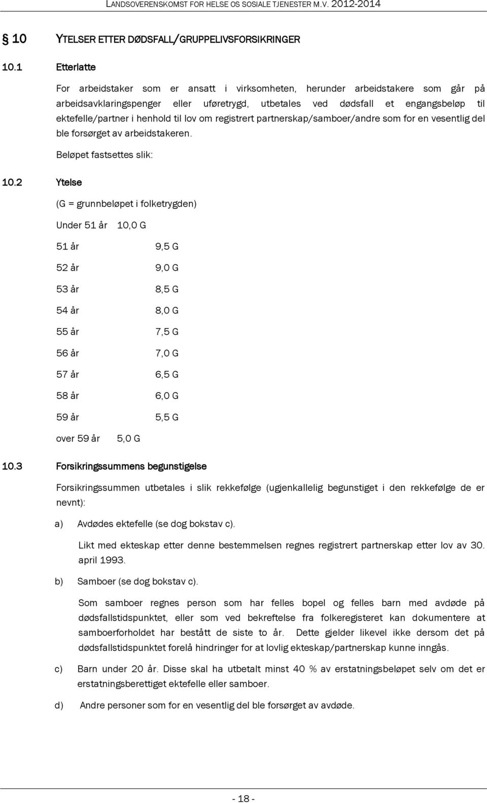 henhold til lov om registrert partnerskap/samboer/andre som for en vesentlig del ble forsørget av arbeidstakeren. Beløpet fastsettes slik: 10.