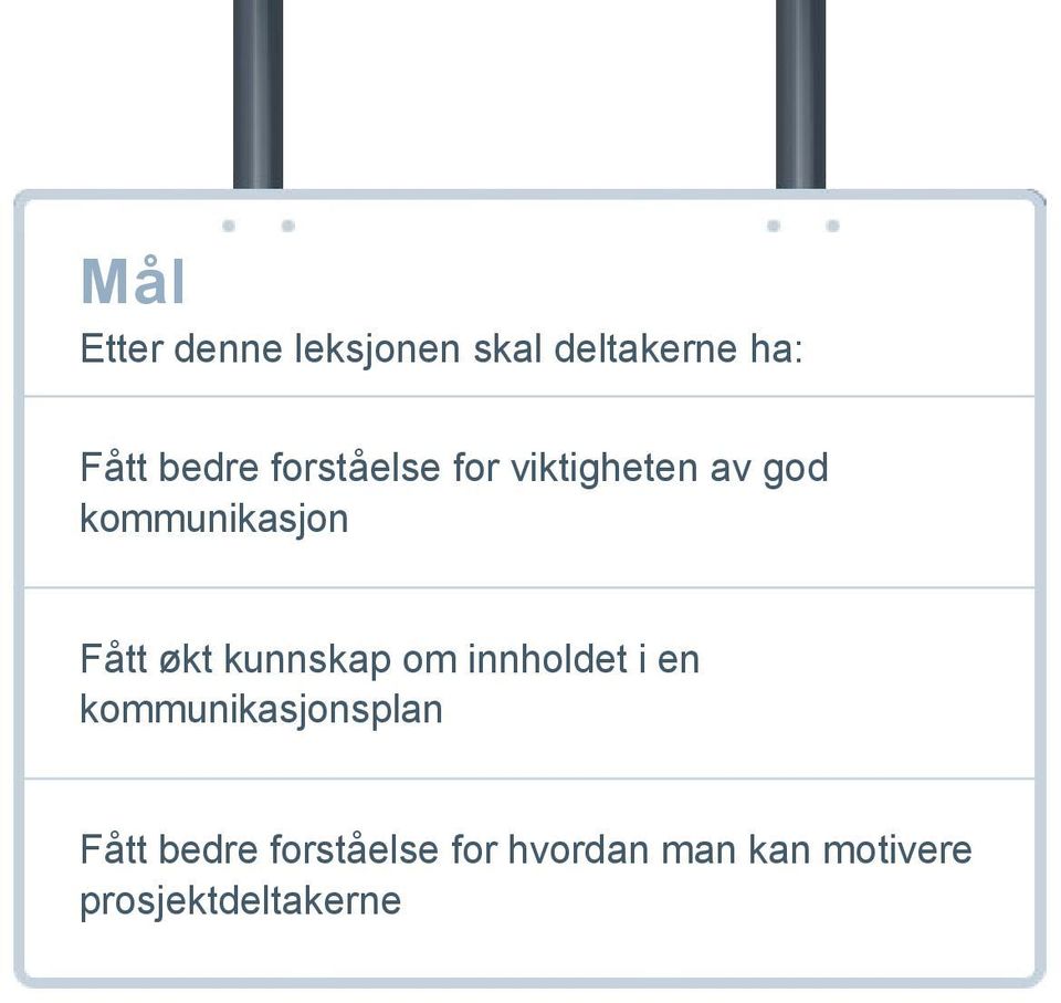 kunnskap om innholdet i en kommunikasjonsplan Fått bedre