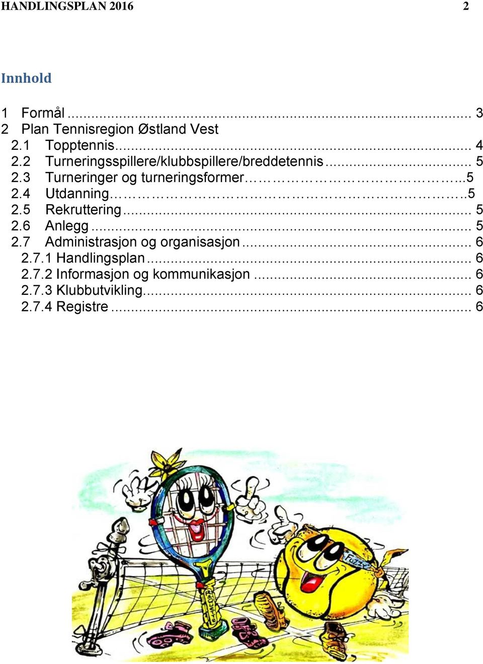 .5 2.5 Rekruttering... 5 2.6 Anlegg... 5 2.7 Administrasjon og organisasjon... 6 2.7.1 Handlingsplan.