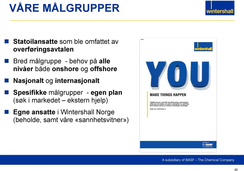 internasjonalt Spesifikke målgrupper - egen plan (søk i markedet ekstern