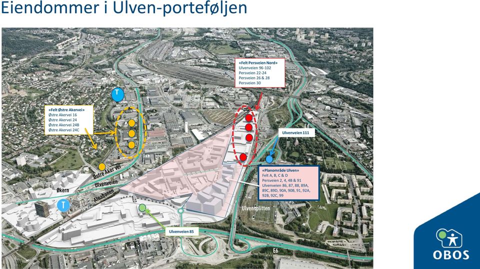 Akervei 24B Østre Akervei 24C Ulvenveien 111 «Planområde Ulven» Felt A, B, C & D Persveien