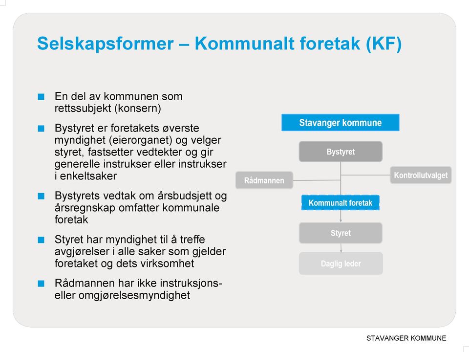 enkeltsaker Bystyrets vedtak om årsbudsjett og årsregnskap omfatter kommunale foretak Styret har myndighet til å