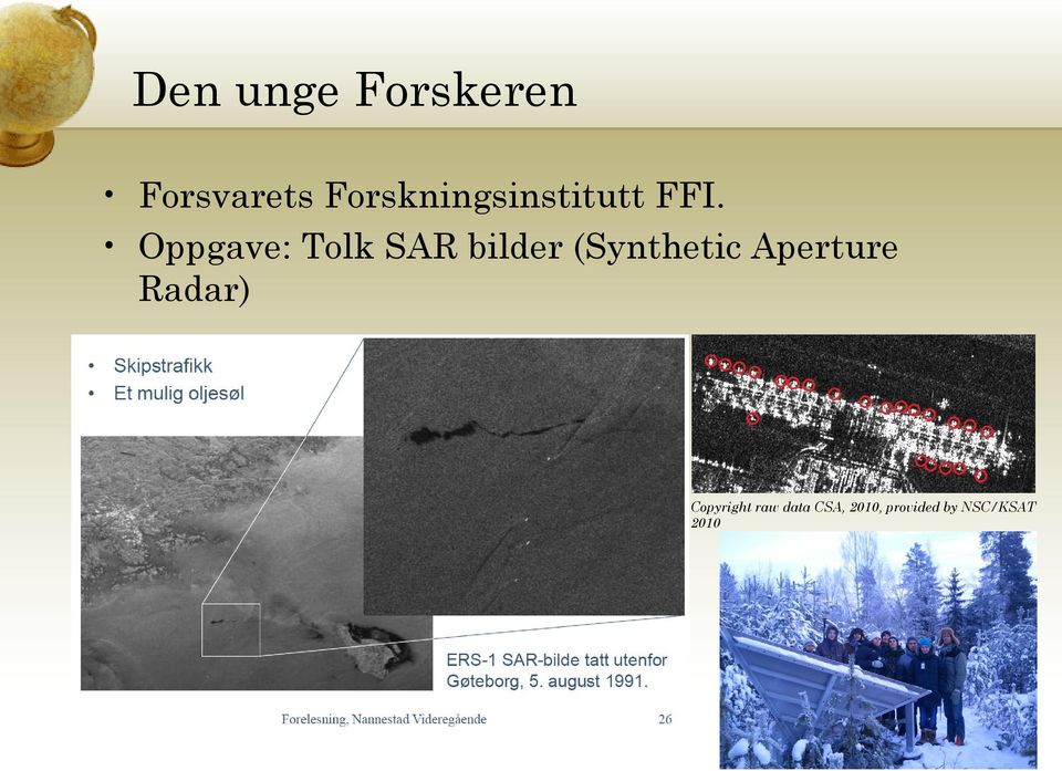 Oppgave: Tolk SAR bilder (Synthetic