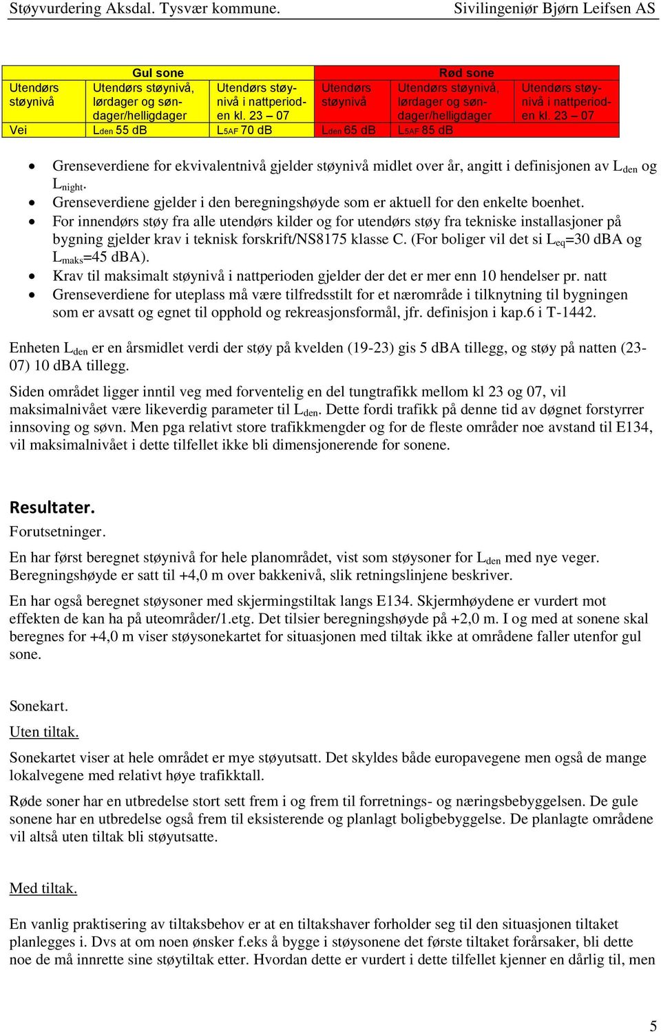 23 07 Grenseverdiene for ekvivalentnivå gjelder støynivå midlet over år, angitt i definisjonen av L den og L night. Grenseverdiene gjelder i den beregningshøyde som er aktuell for den enkelte boenhet.