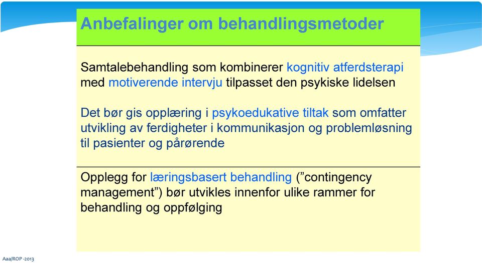 utvikling av ferdigheter i kommunikasjon og problemløsning til pasienter og pårørende Opplegg for