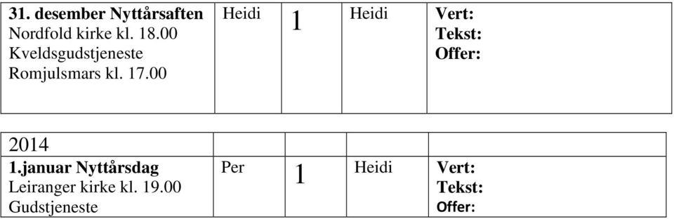 00 Kveldsgudstjeneste Romjulsmars kl. 17.