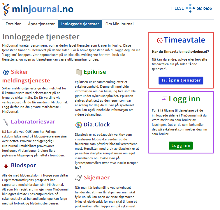 MinJournal Utvides nå til innsyn i journal (epikriser og poliklinisk