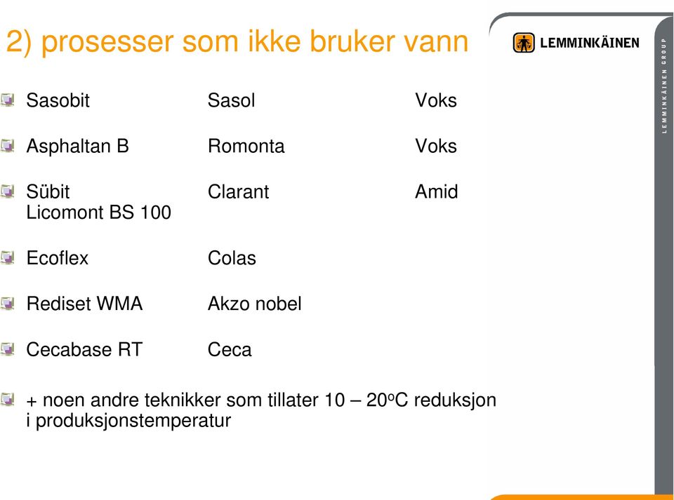 Ecoflex Rediset WMA Cecabase RT Colas Akzo nobel Ceca + noen