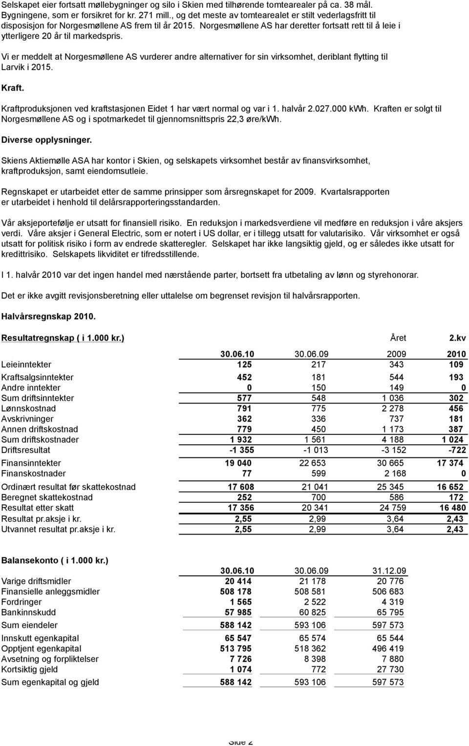 Norgesmøllene AS har deretter fortsatt rett til å leie i ytterligere 20 år til markedspris.