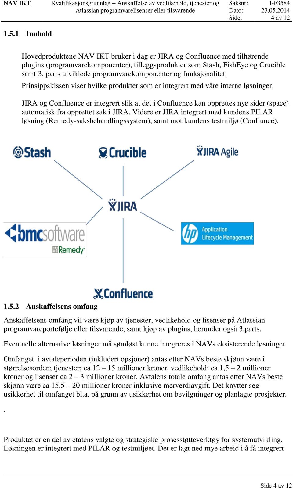 JIRA og Confluence er integrert slik at det i Confluence kan opprettes nye sider (space) automatisk fra opprettet sak i JIRA.