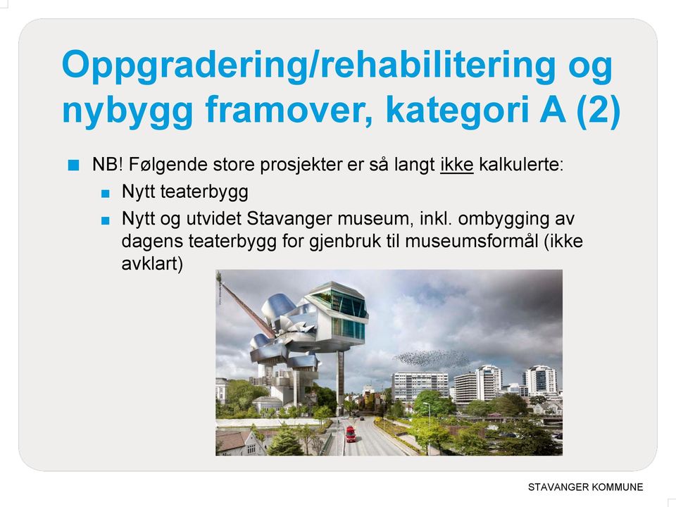 teaterbygg Nytt og utvidet Stavanger museum, inkl.