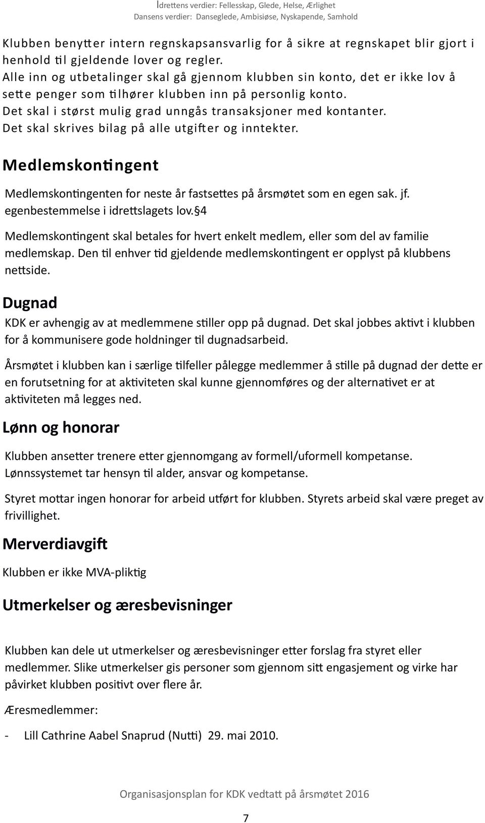 Det skal skrives bilag på alle utgifter og inntekter. Medlemskontingent Medlemskontingenten for neste år fastsettes på årsmøtet som en egen sak. jf. egenbestemmelse i idrettslagets lov.