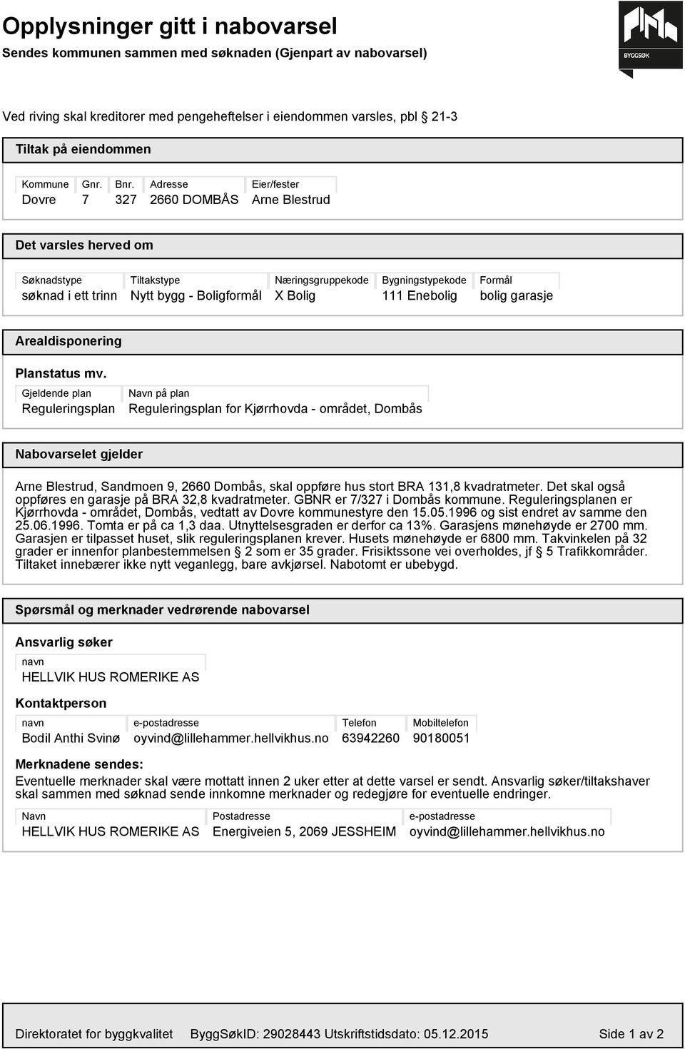 Arealdisponering Planstatus mv.