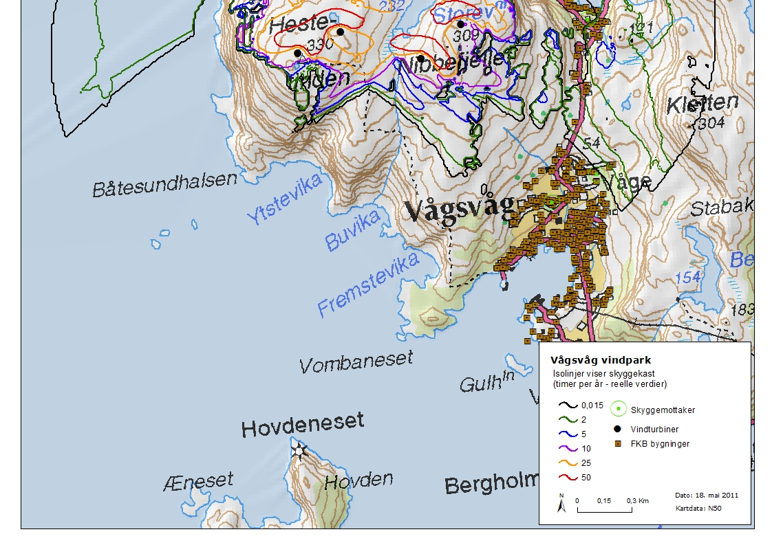 Skyggekastrapport Vågsvåg vindpark Figur 1.