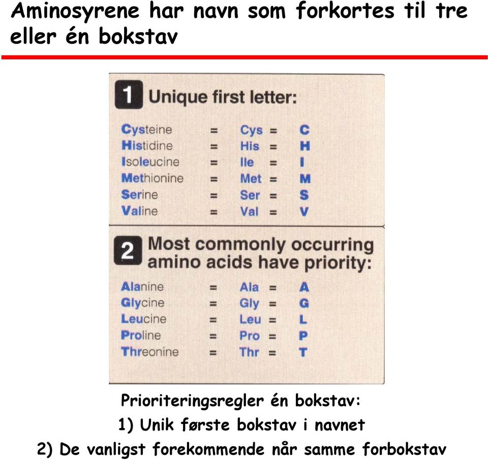 bokstav: 1) Unik første bokstav i navnet