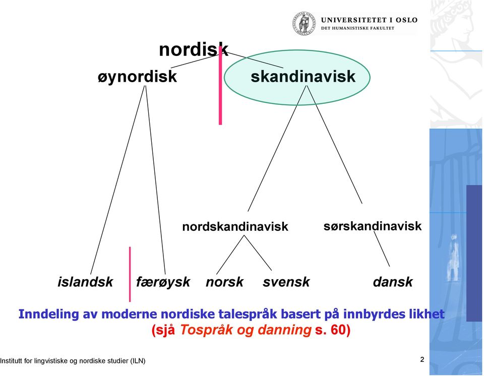 av moderne nordiske talespråk basert på innbyrdes likhet (sjå