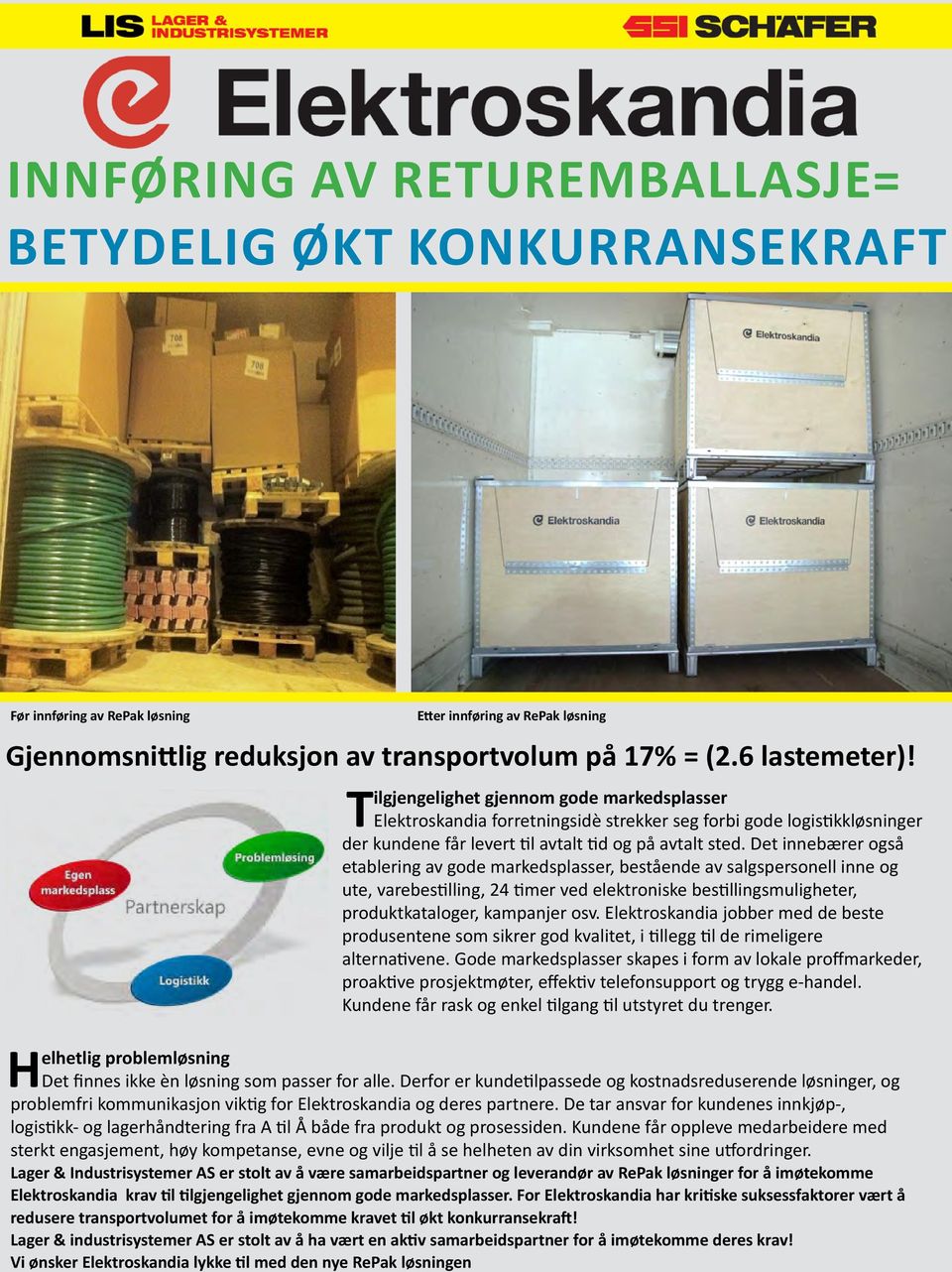 Det innebærer også etablering av gode markedsplasser, bestående av salgspersonell inne og ute, varebestilling, 24 timer ved elektroniske bestillingsmuligheter, produktkataloger, kampanjer osv.