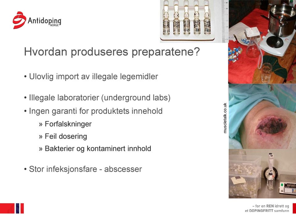 (underground labs) Ingen garanti for produktets innehold»