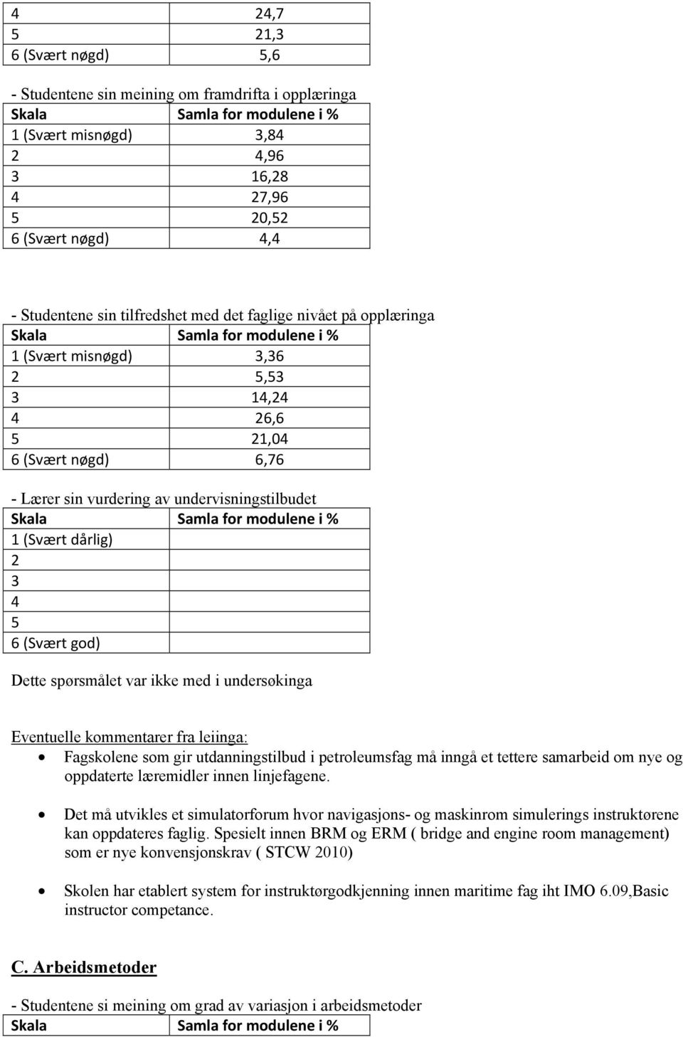 samarbeid om nye og oppdaterte læremidler innen linjefagene. Det må utvikles et simulatorforum hvor navigasjons- og maskinrom simulerings instruktørene kan oppdateres faglig.