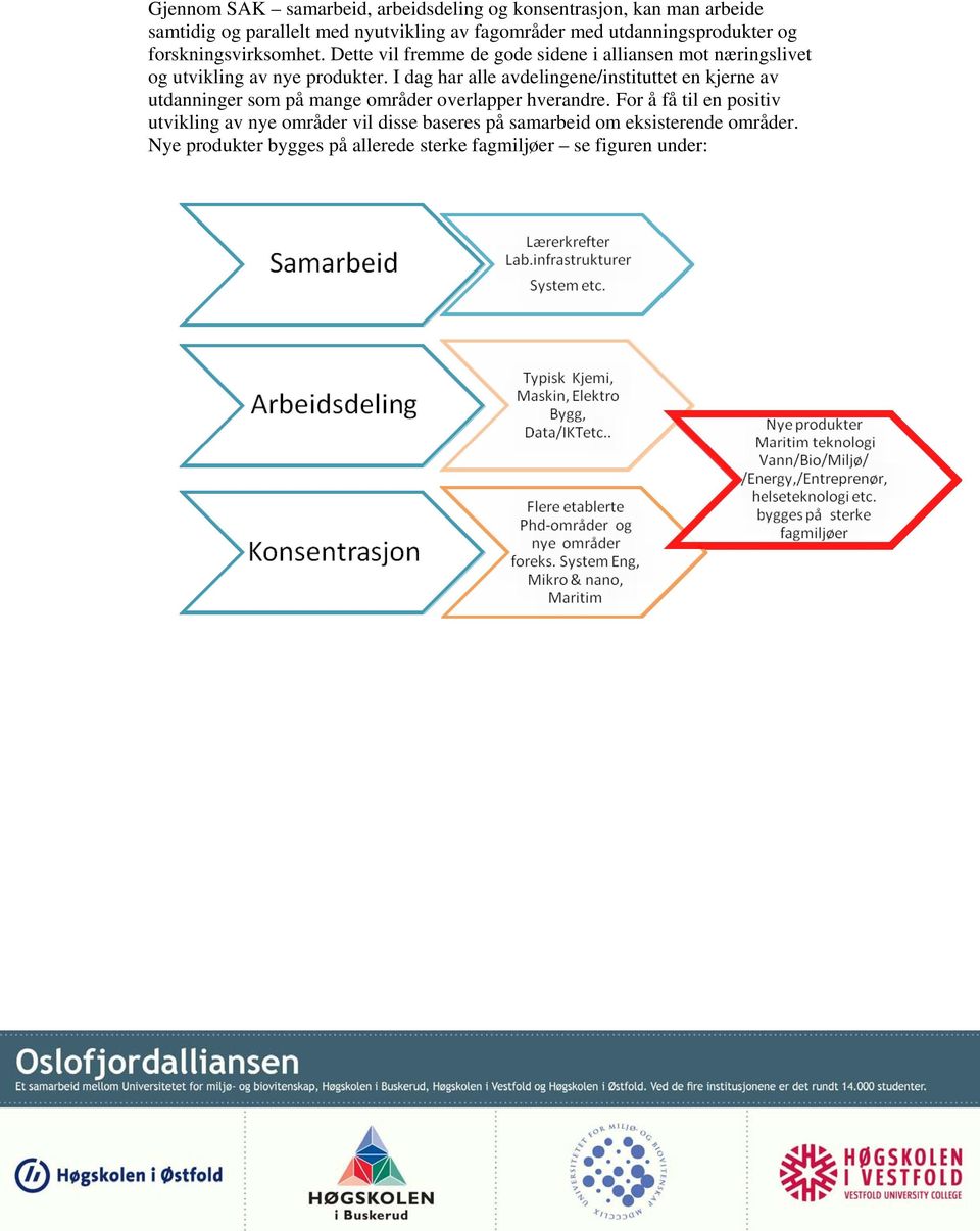 I dag har alle avdelingene/instituttet en kjerne av utdanninger som på mange områder overlapper hverandre.