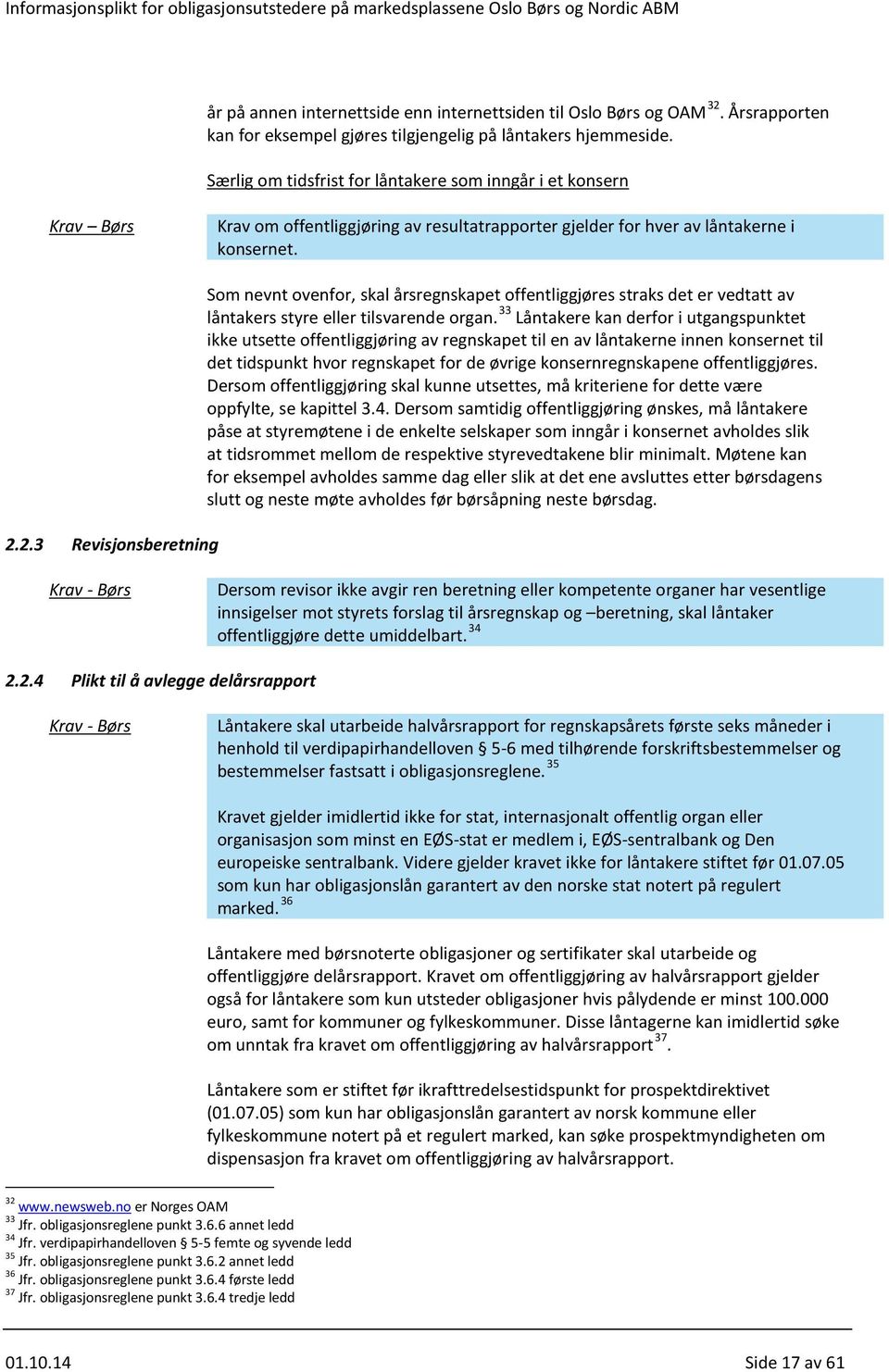 2.3 Revisjonsberetning Som nevnt ovenfor, skal årsregnskapet offentliggjøres straks det er vedtatt av låntakers styre eller tilsvarende organ.