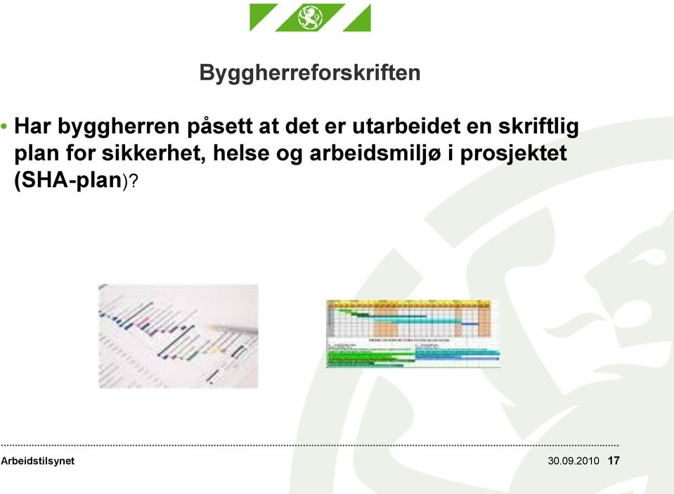 skriftlig plan for sikkerhet, helse og