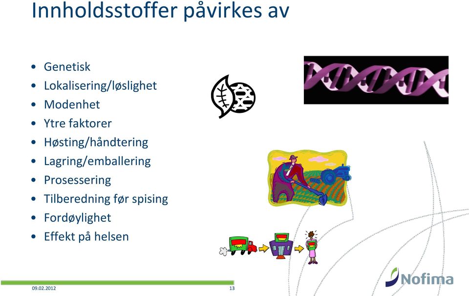 Høsting/håndtering Lagring/emballering