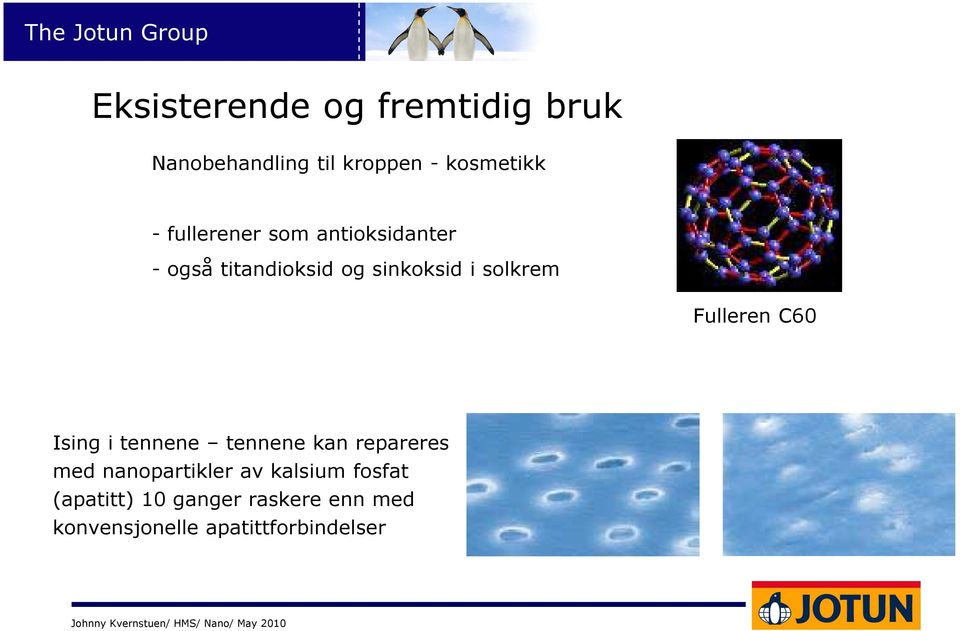 Fulleren C60 Ising i tennene tennene kan repareres med nanopartikler av