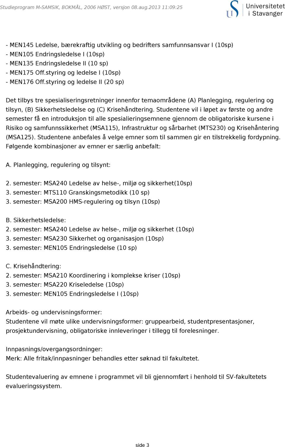 styring og ledelse I (10sp) - MEN176 Off.