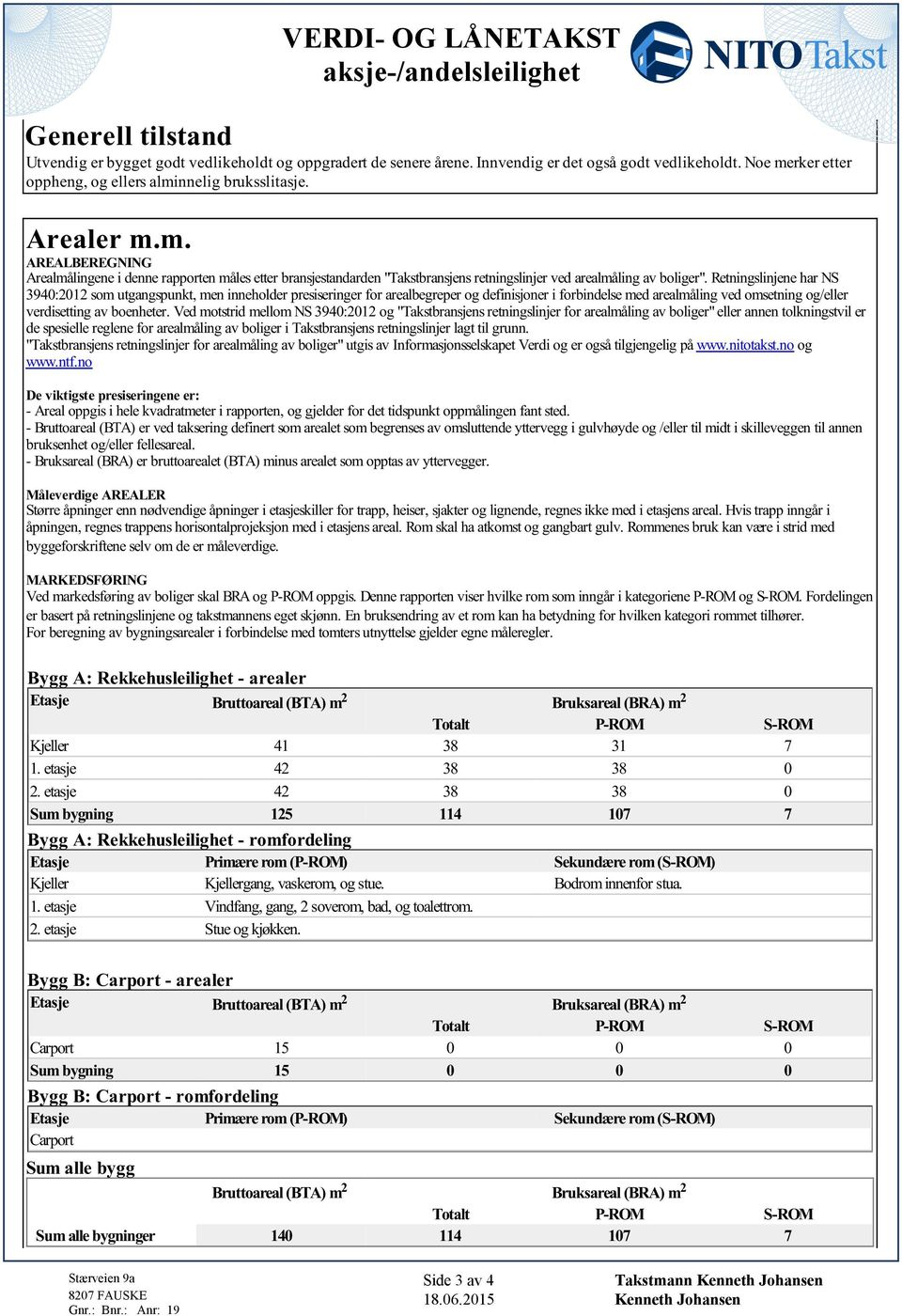 Retningslinjene har NS 3940:2012 som utgangspunkt, men inneholder presiseringer for arealbegreper og definisjoner i forbindelse med arealmåling ved omsetning og/eller verdisetting av boenheter.