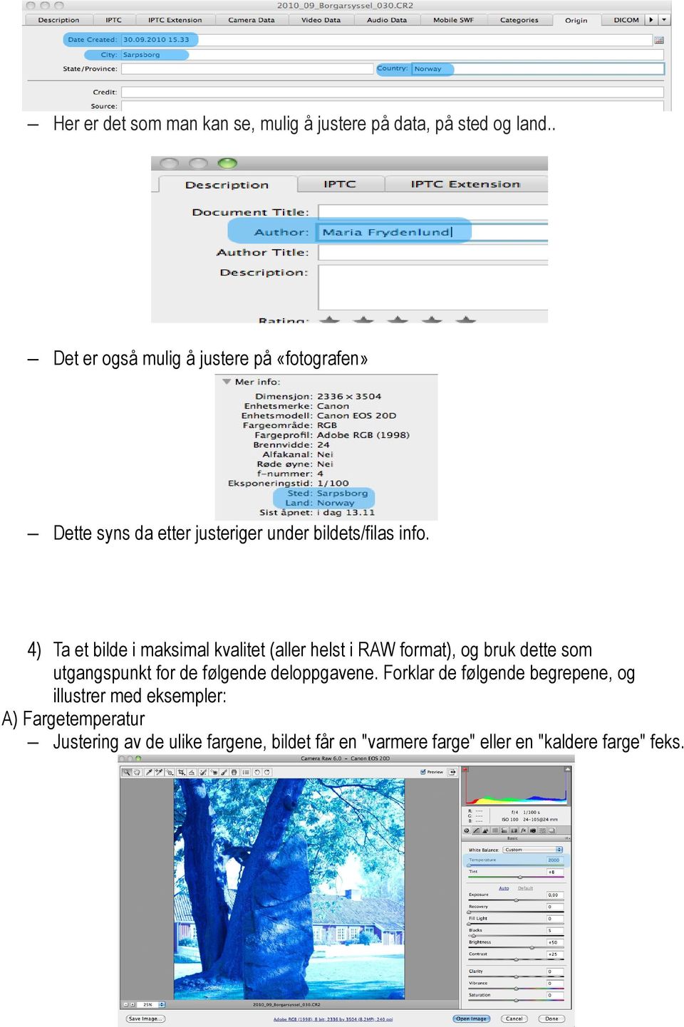 4) Ta et bilde i maksimal kvalitet (aller helst i RAW format), og bruk dette som utgangspunkt for de følgende