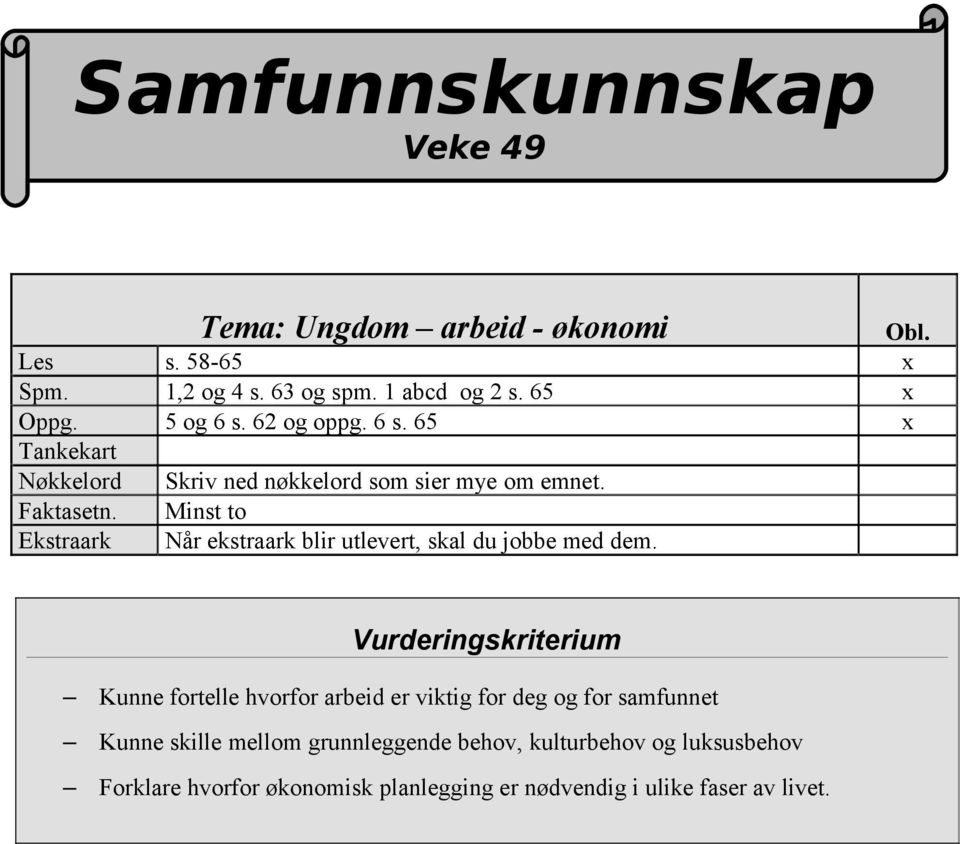 Minst to Ekstraark Når ekstraark blir utlevert, skal du jobbe med dem.