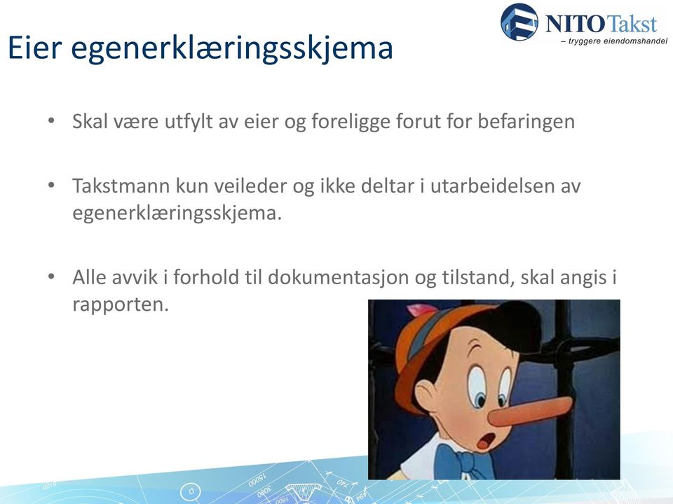 ikke deltar i utarbeidelsen av egenerklæringsskjema.