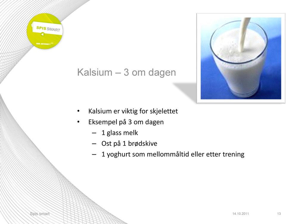 melk Ost på 1 brødskive 1 yoghurt som