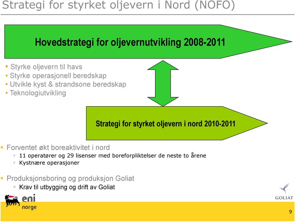 oljevern i nord 2010-2011 Forventet økt boreaktivitet i nord 11 operatører og 29 lisenser med boreforpliktelser