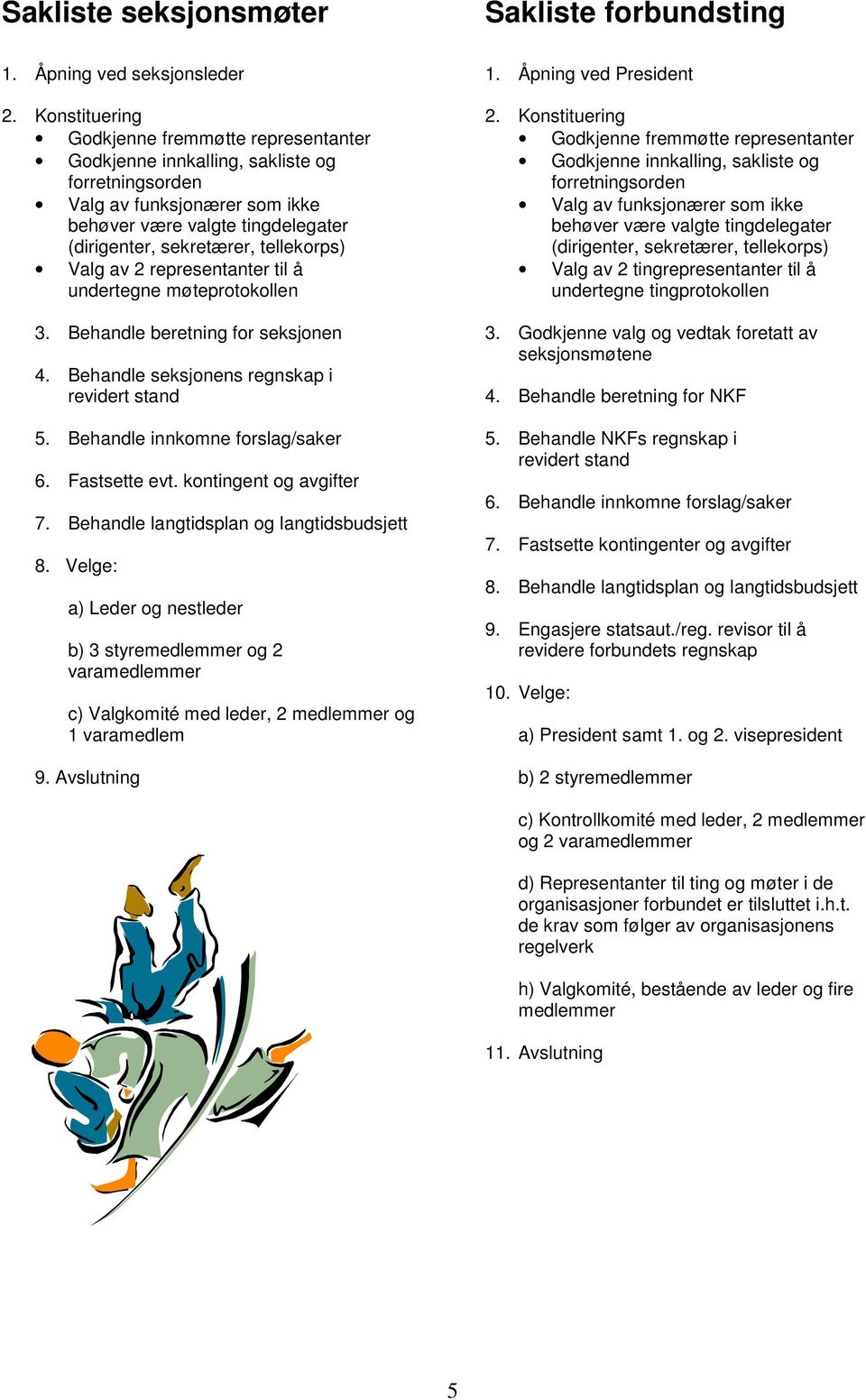 tellekorps) Valg av 2 representanter til å undertegne møteprotokollen 3. Behandle beretning for seksjonen 4. Behandle seksjonens regnskap i revidert stand 5. Behandle innkomne forslag/saker 6.