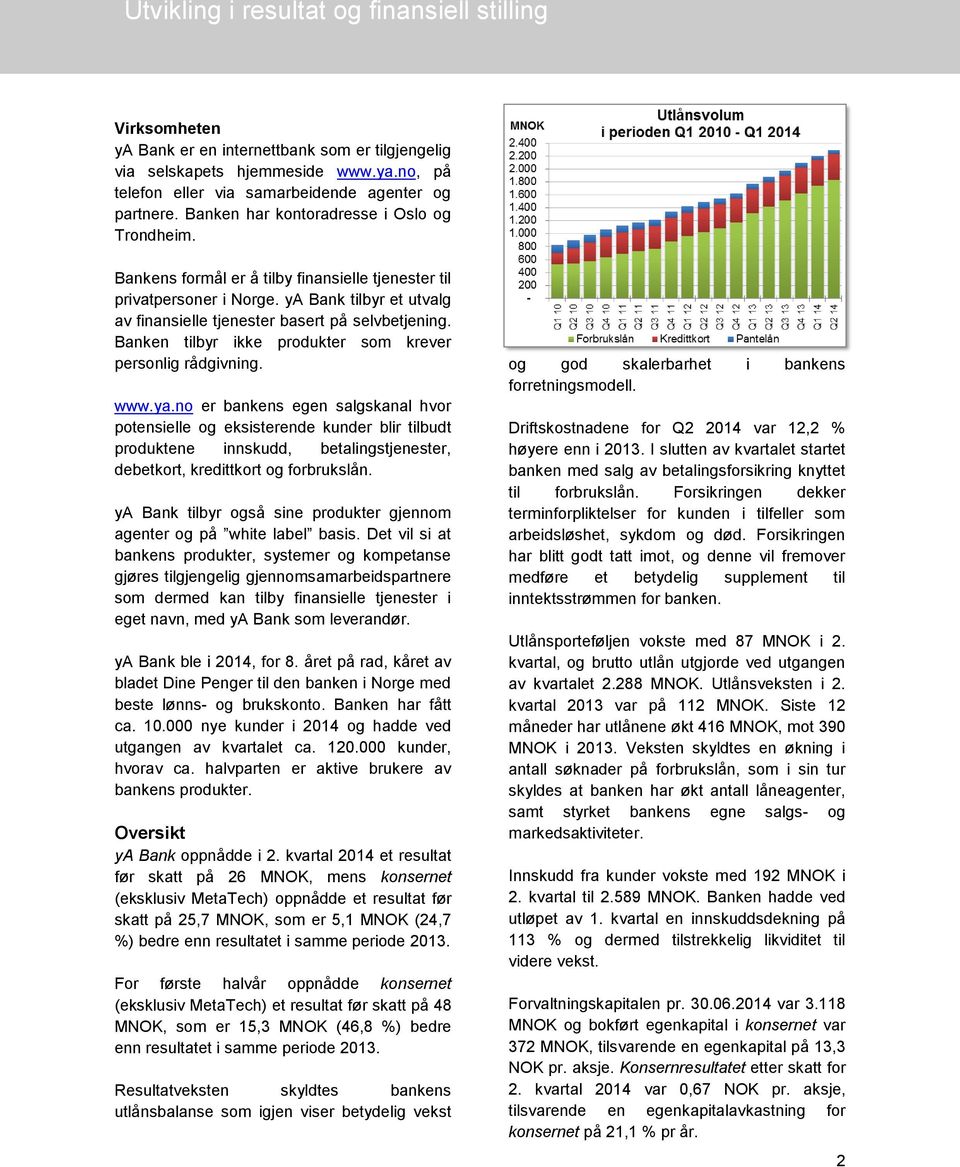 Banken tilbyr ikke produkter som krever personlig rådgivning. www.ya.