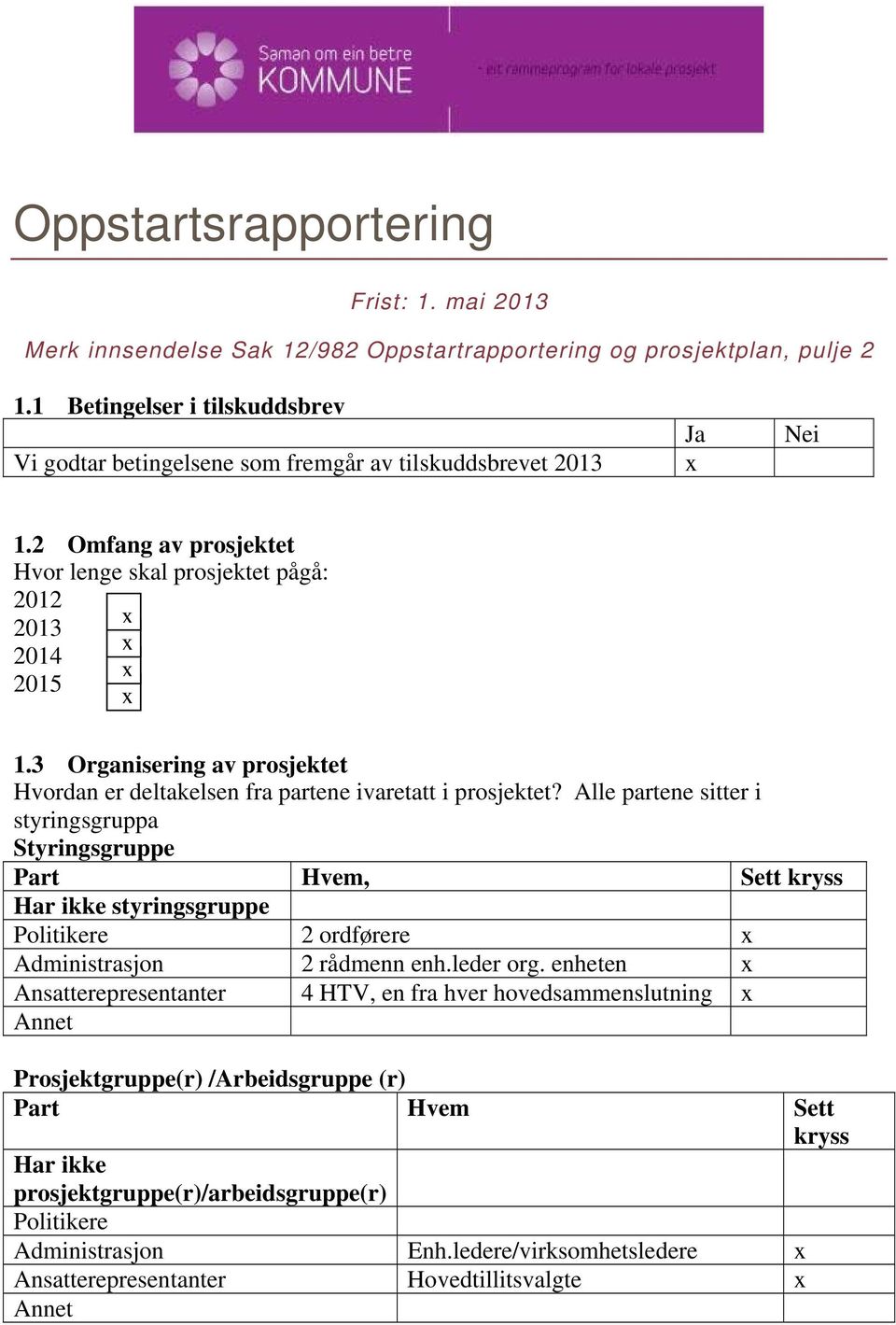 3 Organisering av prosjektet Hvordan er deltakelsen fra partene ivaretatt i prosjektet?