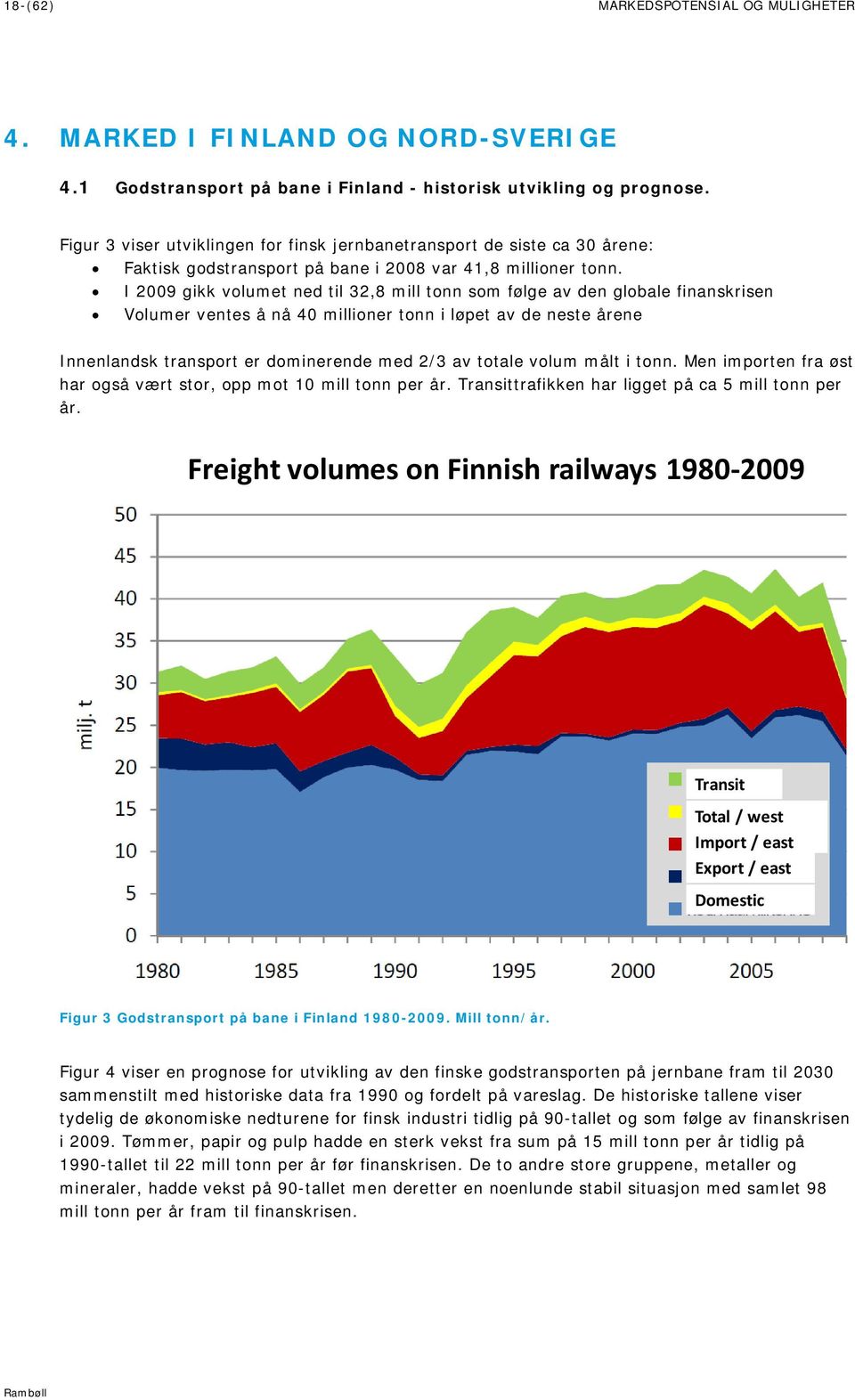 I 2009 gikk volumet ned til 32,8 mill tonn som følge av den globale finanskrisen Volumer ventes å nå 40 millioner tonn i løpet av de neste årene Innenlandsk transport er dominerende med 2/3 av totale