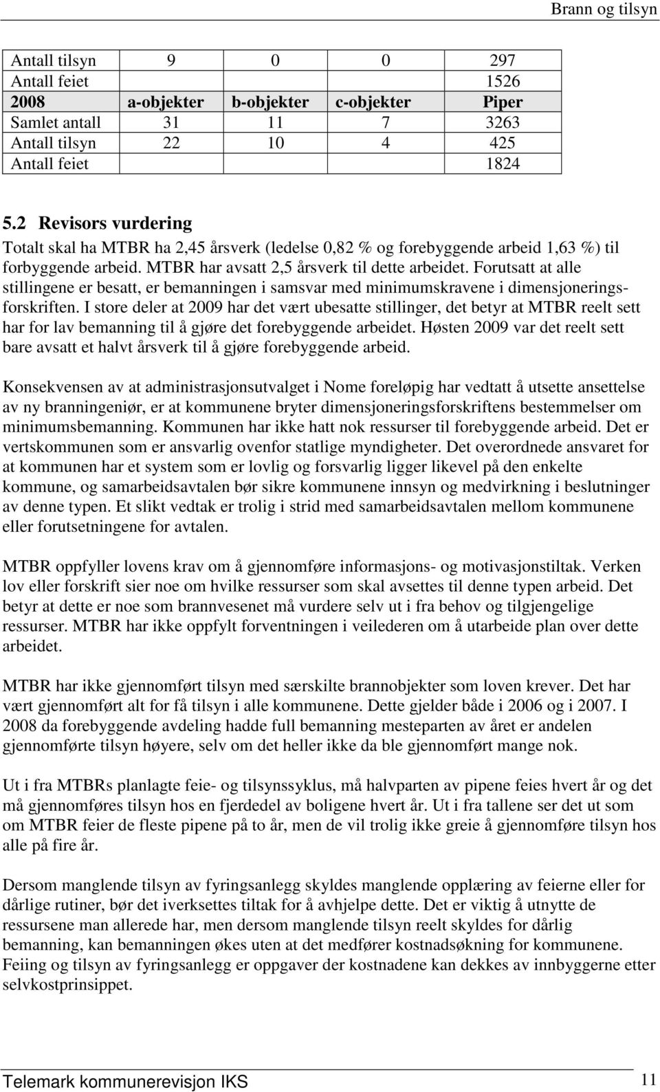 Forutsatt at alle stillingene er besatt, er bemanningen i samsvar med minimumskravene i dimensjoneringsforskriften.