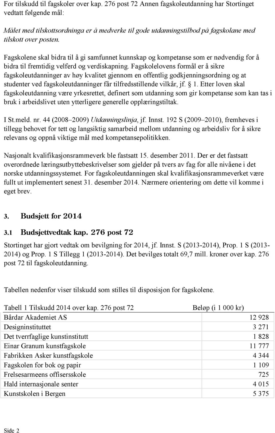 Fagskolene skal bidra til å gi samfunnet kunnskap og kompetanse som er nødvendig for å bidra til fremtidig velferd og verdiskapning.