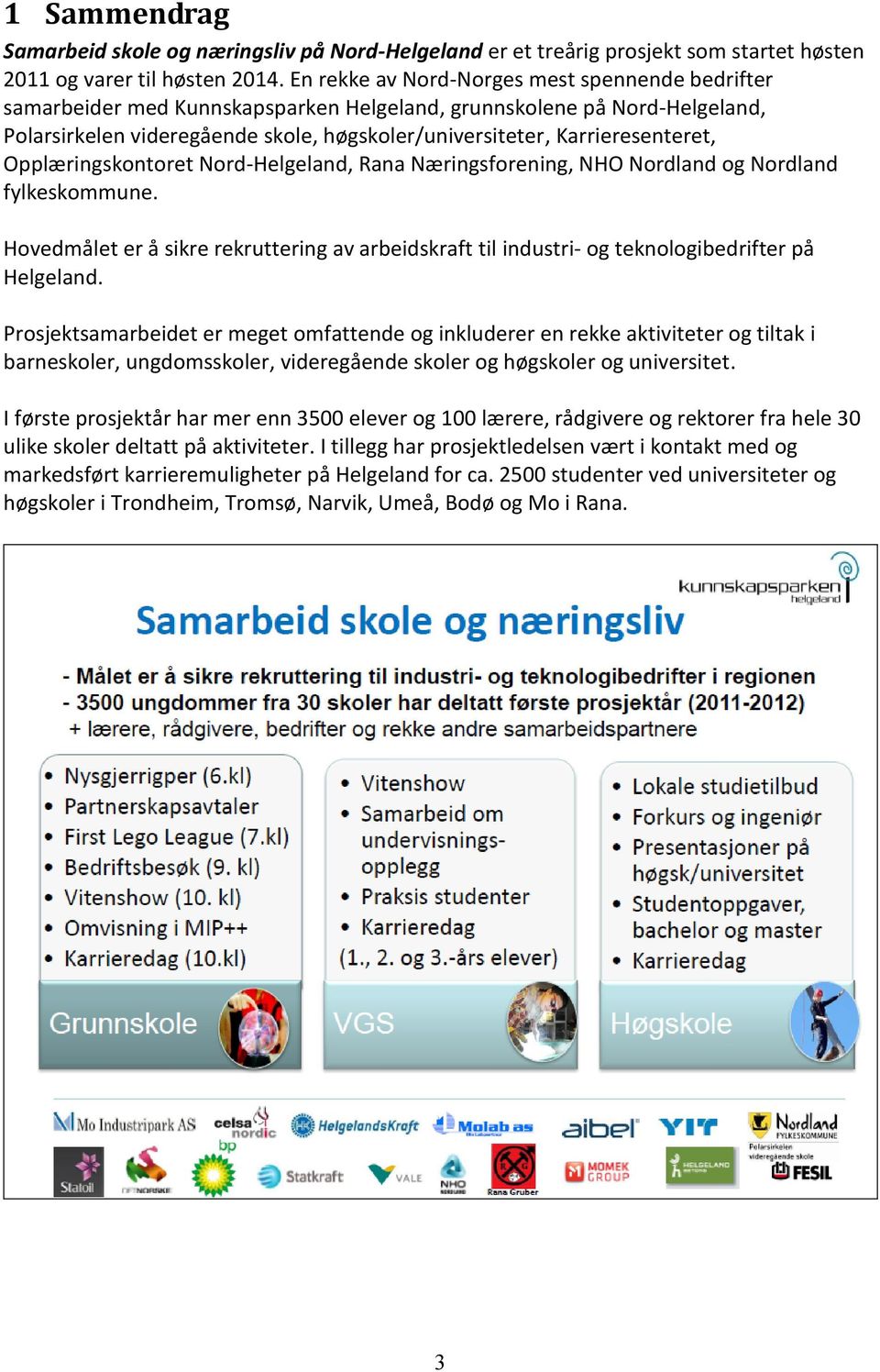 Karrieresenteret, Opplæringskontoret Nord-Helgeland, Rana Næringsforening, NHO Nordland og Nordland fylkeskommune.