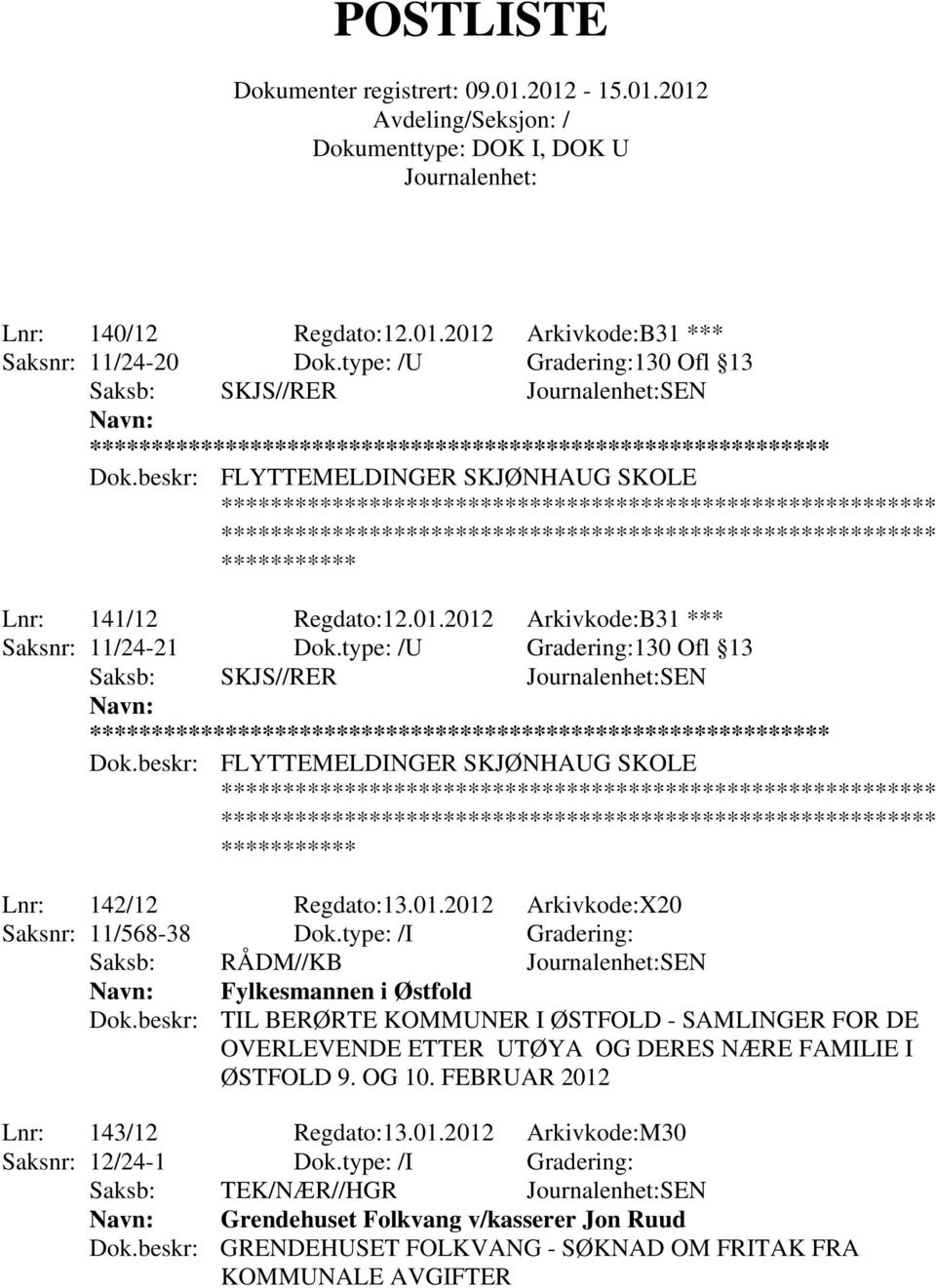 type: /I Gradering: Saksb: RÅDM//KB SEN Fylkesmannen i Østfold Dok.beskr: TIL BERØRTE KOMMUNER I ØSTFOLD - SAMLINGER FOR DE OVERLEVENDE ETTER UTØYA OG DERES NÆRE FAMILIE I ØSTFOLD 9. OG 10.