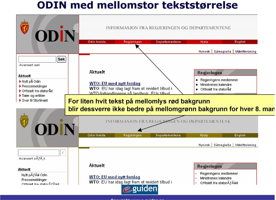 rød bakgrunn blir dessverre ikke